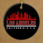 Adorno De Cerámica Los Angeles California Fun Skyline City<br><div class="desc">"Show your love for the City of Angels with this cute design featuring a stunning illustration of the Los Angeles cityscape. Perfect for fans of the iconic architecture and vibrant energy of Los Angeles, this design is a must-have for anyone who calls the city home or simply admires its beauty."...</div>