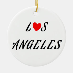 Adorno De Cerámica Los Angeles coeur rouge