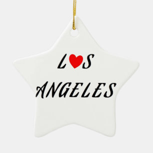 Adorno De Cerámica Los Angeles coeur rouge