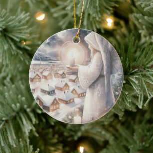 Adorno De Cerámica Los ángeles cuidan de ti Navidad de estilo nórdico