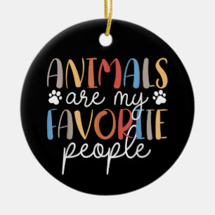 Adorno De Cerámica Los Animales Son Mi Gente Favorita Divertido Amant