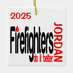 Adorno De Cerámica Los bomberos lo hacen mejor PERSONALIZADO
