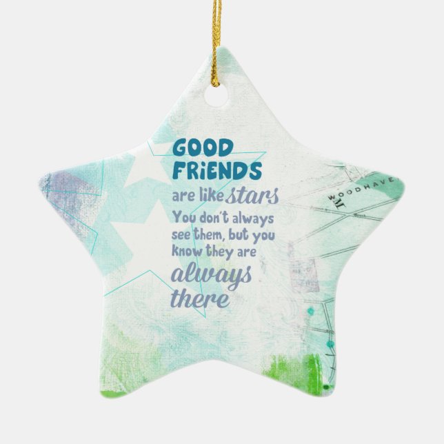 Adorno De Cerámica Los buenos amigos son como las estrellas (Frente)