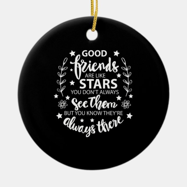 Adorno De Cerámica Los buenos amigos son como las estrellas (Frente)