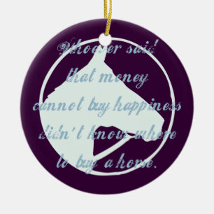 Adorno De Cerámica Los caballos son la felicidad