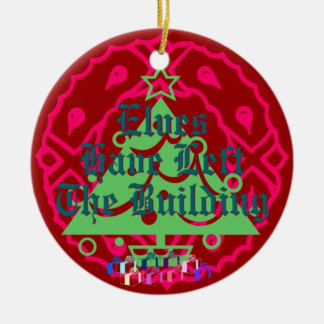 Adorno De Cerámica Los duendes han salido del edificio (Frente)