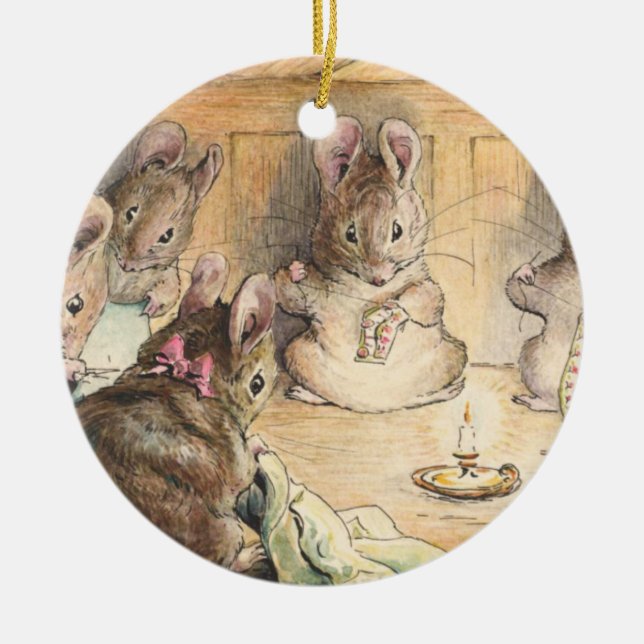 Adorno De Cerámica Los Escudos De Ratón De Beatrix Potter (Frente)