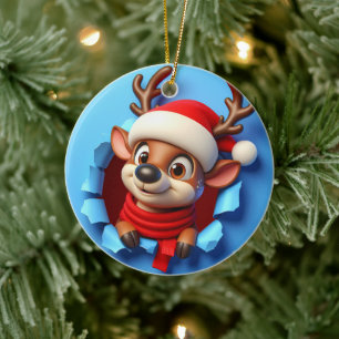 Adorno De Cerámica Los estúpidos Navidades de renos de Santa
