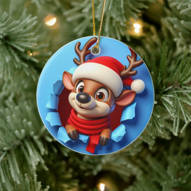 Adorno De Cerámica Los estúpidos Navidades de renos de Santa (Árbol)