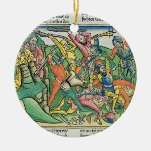 Adorno De Cerámica Los éxodos 17 8-15 Aaron y Hur apoyan las manos de