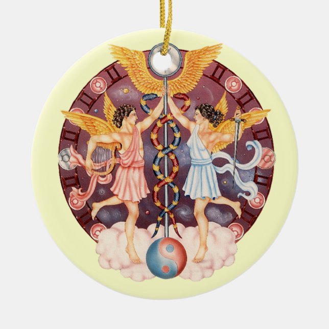 Adorno De Cerámica ¡Los géminis del zodiaco - modifiqúelo para (Frente)