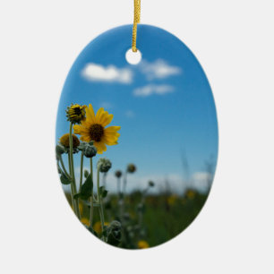 Adorno De Cerámica Los girasoles en el cielo azul