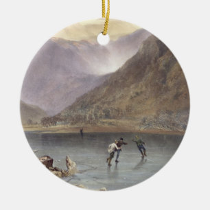 Adorno De Cerámica Los hermanos riegan, detalle de los patinadores de