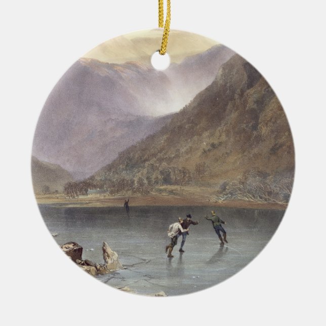 Adorno De Cerámica Los hermanos riegan, detalle de los patinadores de (Frente)