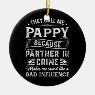 Adorno De Cerámica Los hombres me llaman Pappy Tee Navidades Día de l
