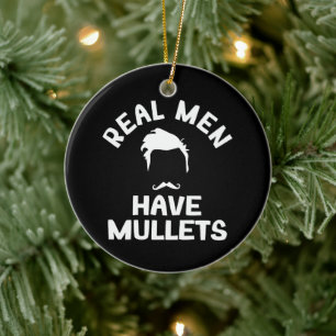 Adorno De Cerámica Los Hombres Reales Tienen Mullets, Divertido Estil