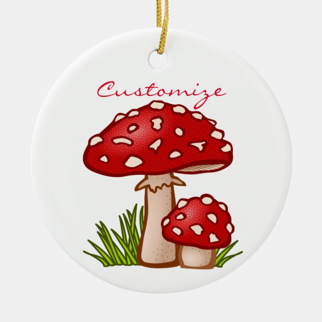 Adorno De Cerámica Los hongos rojos de Amanita Thunder_Cove (Frente)