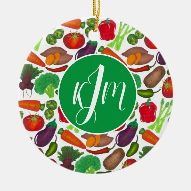 Adorno De Cerámica Los huertos vegetales producen verduras de Greenma (Frente)