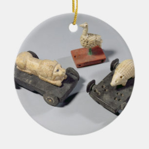 Adorno De Cerámica Los juguetes de los niños: un erizo, un león y u