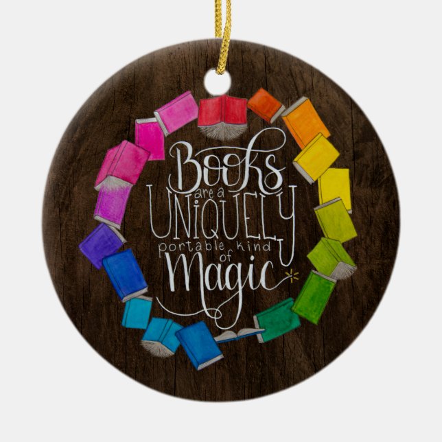 Adorno De Cerámica Los libros son mágicos (Frente)
