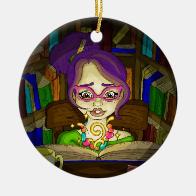 Adorno De Cerámica Los libros son mágicos (Frente)