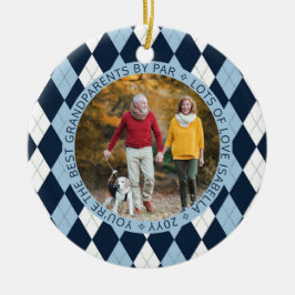 Adorno De Cerámica Los mejores abuelos de Par Blue Golf Argyle 2 Foto