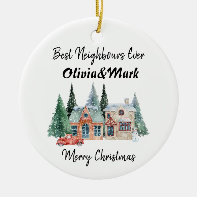 Adorno De Cerámica Los mejores vecinos de la historia (Frente)