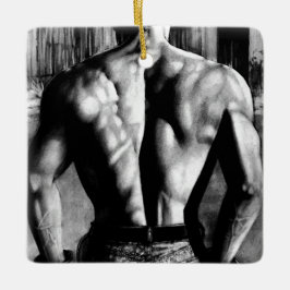 Adorno De Cerámica Los músculos masculinos de la construcción masculi