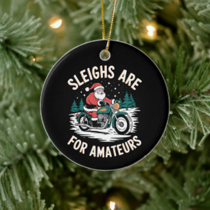 Adorno De Cerámica Los Navidades Amateurs Motocicleta Biker