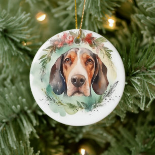 Adorno De Cerámica Los Navidades de Walker Wreath Festive Pup