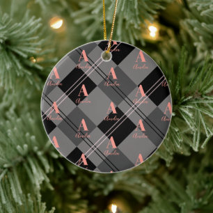 Adorno De Cerámica Los navidades tocan rosa negro gris personalizado