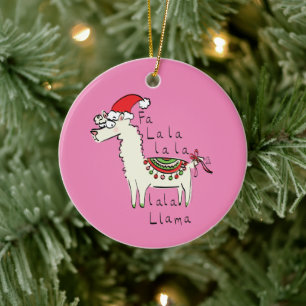 Adorno De Cerámica Los niños de los Navidades de Llama son graciosos