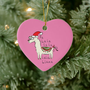 Adorno De Cerámica Los niños de los Navidades de Llama son graciosos