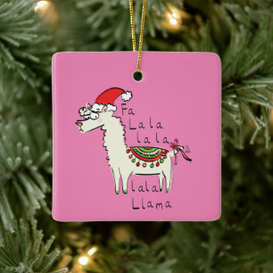 Adorno De Cerámica Los niños de los Navidades de Llama son graciosos