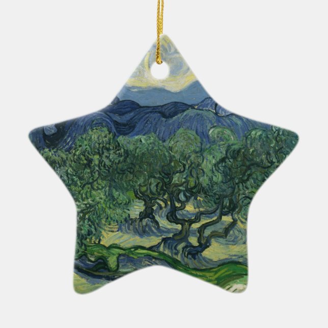 Adorno De Cerámica Los Olivos - Van Gogh (Frente)