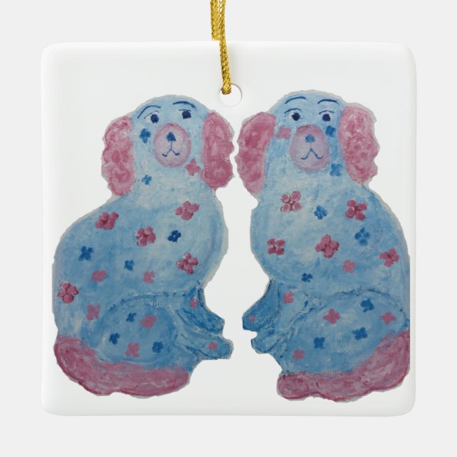 Adorno De Cerámica Los perros de Staffordshire (Anverso)