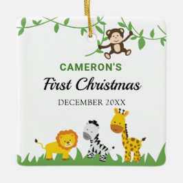 Adorno De Cerámica Los primeros animales de la selva de safari navide