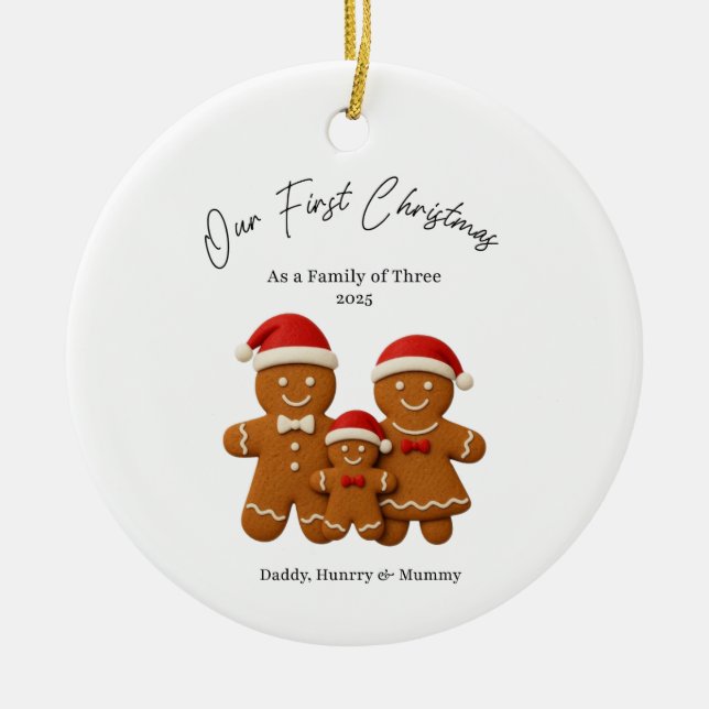 Adorno De Cerámica Los primeros baubles navideños del personalizado b (Frente)