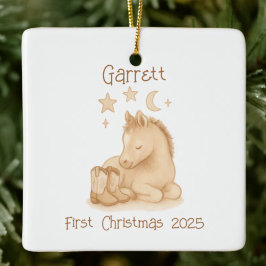 Adorno De Cerámica Los primeros cachorros de vacas navideñas del bebé