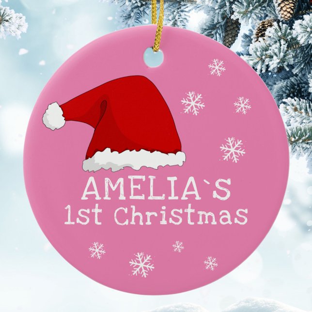 Adorno De Cerámica Los primeros copos de nieve de Papá Noel rosado de (Subido por el creador)