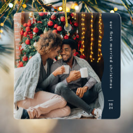 Adorno De Cerámica Los primeros Navidades casados dos foto marina sim