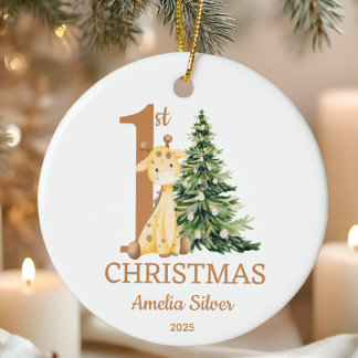 Adorno De Cerámica Los primeros Navidades del bebé cute personalizado
