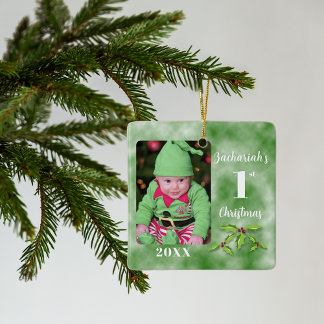 Adorno De Cerámica Los primeros Navidades del bebé en una plaza de fo