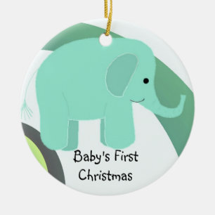 Adorno De Cerámica Los primeros Navidades del Elephant Baby