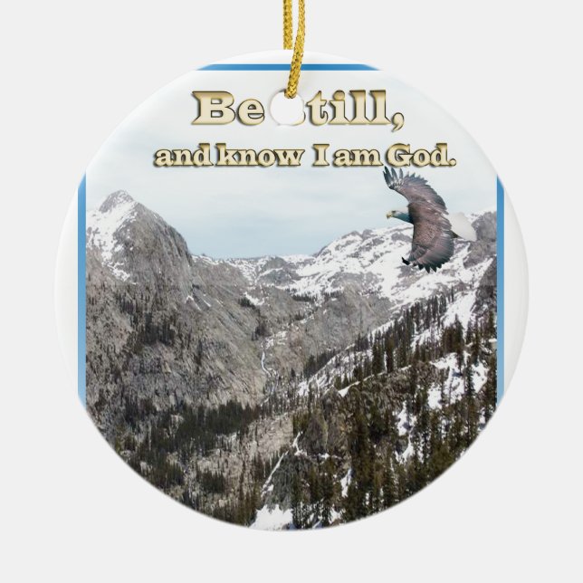 Adorno De Cerámica Los regalos cristianos todavía estén y saben que (Frente)