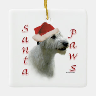 Adorno De Cerámica Los Santa Paws del Wolfhound Irlandés
