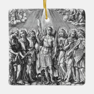 Adorno De Cerámica Los Siete Arcángeles (M 034; Grabado)