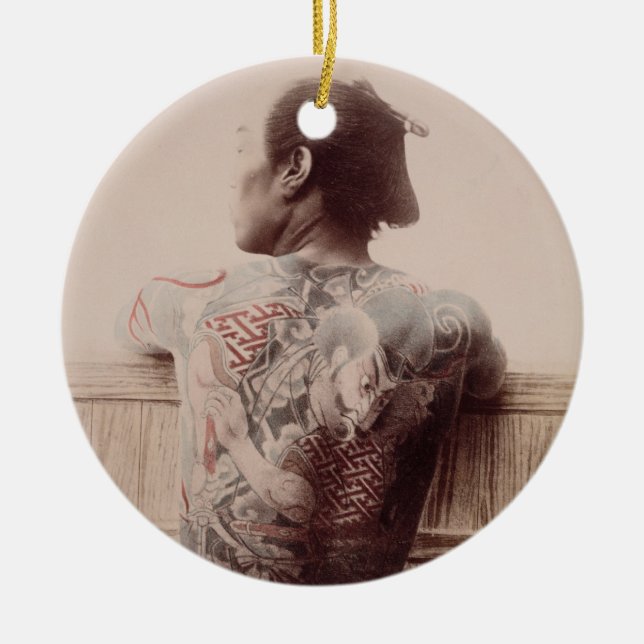 Adorno De Cerámica Los tatuajes del novio japonés, c.1880 (foto) (Frente)