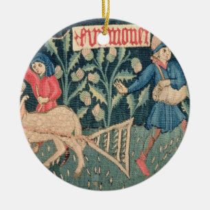 Adorno De Cerámica Los trabajos de los meses, Alsacia