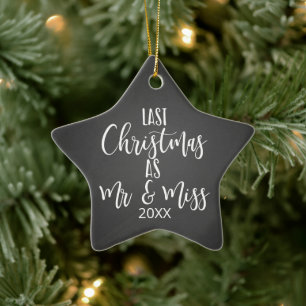 Adorno De Cerámica los últimos navidades como Sr. y Señorita navida